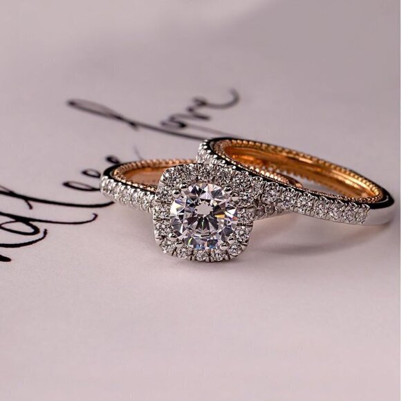 ✨ Round Zircon Macro Pave Beautiful Classic Wedding Ring for Women, PD468 - Picture 1 of 7